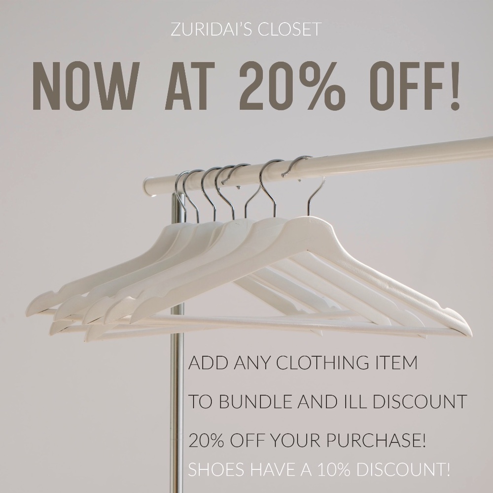 20% OFF ENTIRE CLOTHING CLOSET